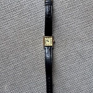 Cartier Tank Gold with Black Strap